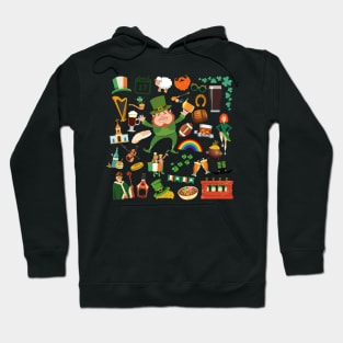 Ireland Travel Icons Hoodie